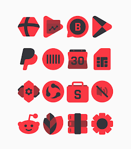 Captura 4 Black Red - Icon Pack android
