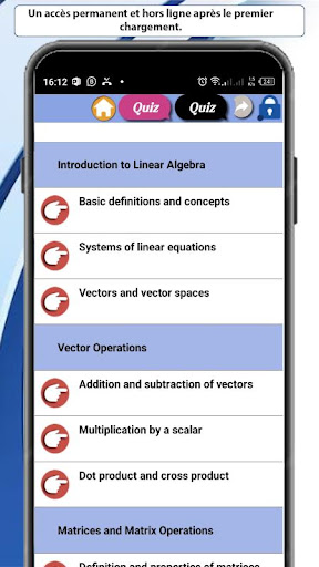 Linear algebra course Screen 3