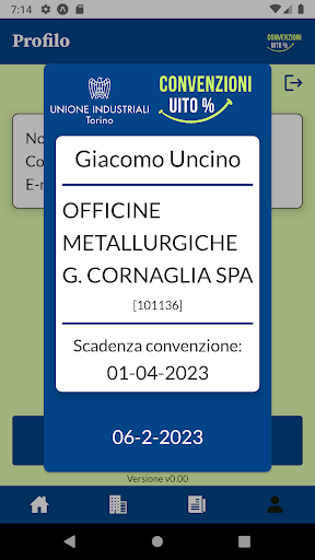 Android application Convenzioni UITO screenshort