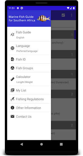Android application Marine Fish Guide screenshort