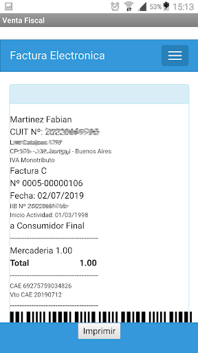 Venta Fiscal Screen 2