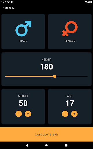 BMI Calc Screen 3