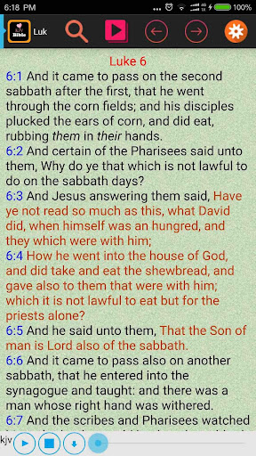 Android application KJV Red Letter Audio Bible screenshort