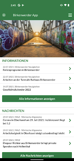 Birkenwerder App Screen 2