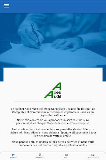 Android application Axes Audit Expertise Paris 14 screenshort
