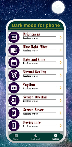 Android application Dark mode for phone screenshort