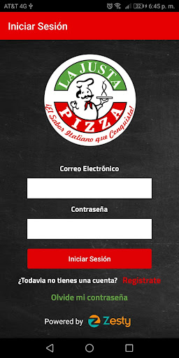 Android application La Justa Pizza screenshort