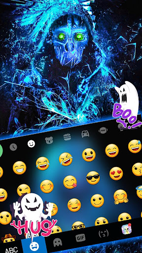 Blue Ghost Mask Keyboard Theme Screen 3