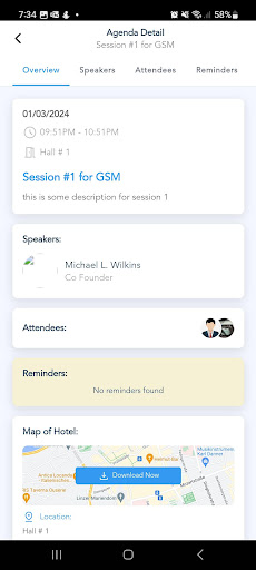 Android application Global Sales Meeting(GSM) screenshort