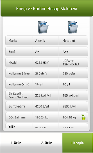 Karbon Hesap Makinesi Screen 2