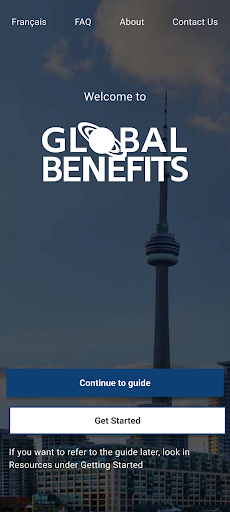 Android application Global Benefits screenshort