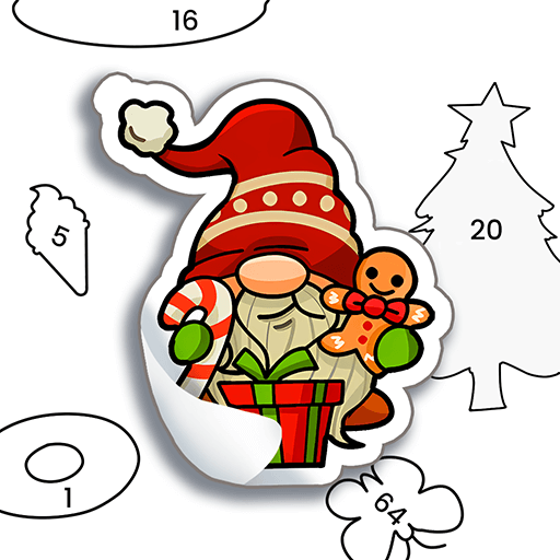 Happy Sticker: Color By Number