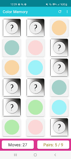 Android application Color Memory - Matching Puzzle screenshort