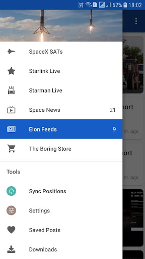 Satellite live Position- Starman,Starlink,Falcons