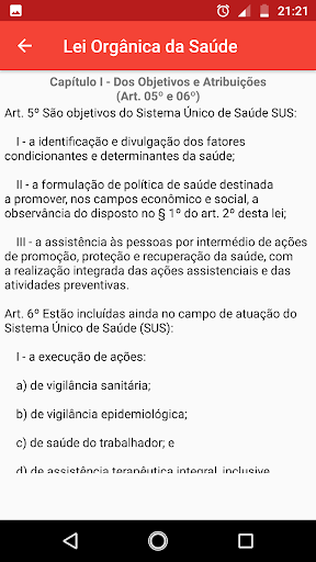 Lei Orgânica da Saúde nº 8080 Screen 3