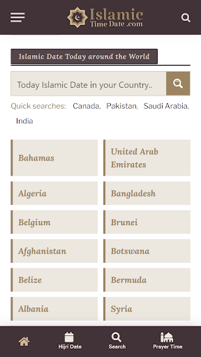 IslamicTimeDate.com Hijri Date Screen 2
