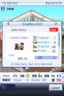 Captura de pantalla de la historia del desarrollador del juego