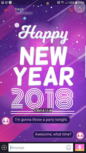 Screenshot of Next SMS Happy new year skin 3