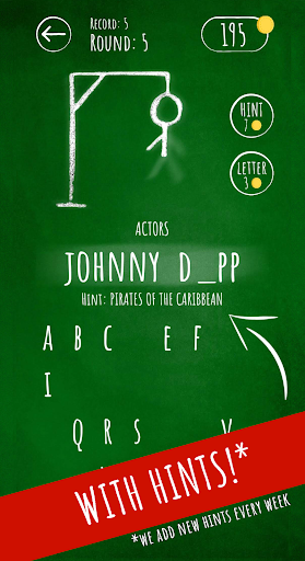 Hangman with hints! Screen 3
