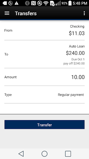 Pegasus Bank Mobile Banking Screen 3