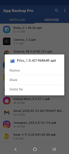 App Backup Pro - apk restore Screenshot