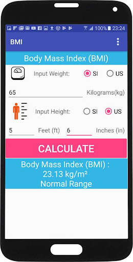 Android application BMI Calculator screenshort