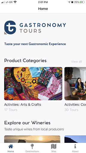 Android application Gastronomy Tours screenshort