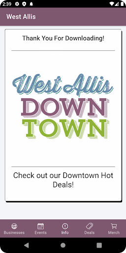 Android application West Allis Downtown screenshort