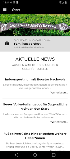 SG Platjenwerbe e.V. Screen 2