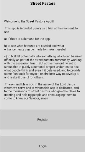 Android application Street Pastors screenshort