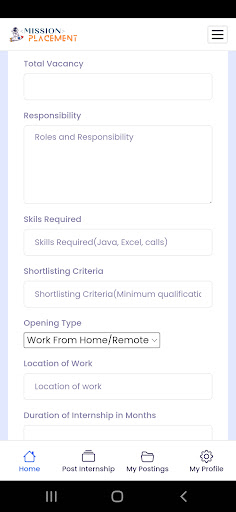 Post Internship Recruiter