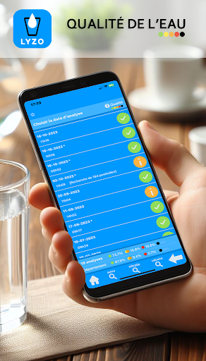 Android application LYZO qualité de l'eau screenshort