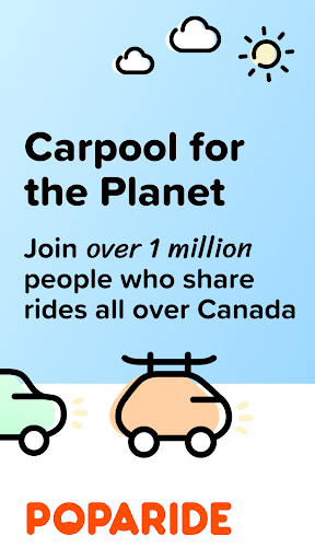 Android application Poparide - Carpool in Canada screenshort