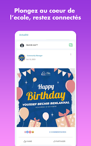 Android application Educateme Elève screenshort