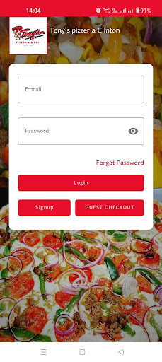 Android application Tony's pizzeria Clinton screenshort
