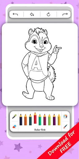 Android application Alvin Chipmunks Coloring Book screenshort