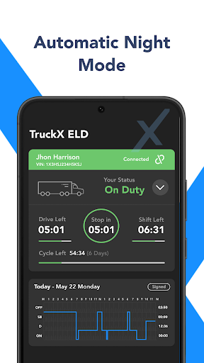 TruckX - Electronic Logbook Screen 2