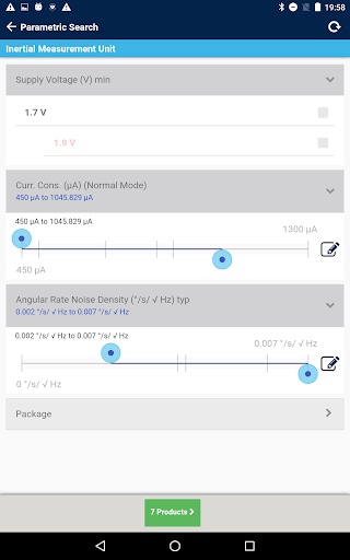 Screenshot of ST Sensors Finder