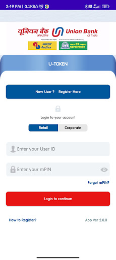 Android application U-Token screenshort