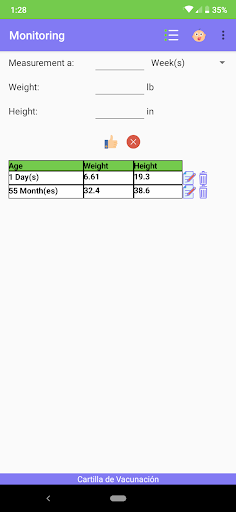 Vaccination Record Screen 3