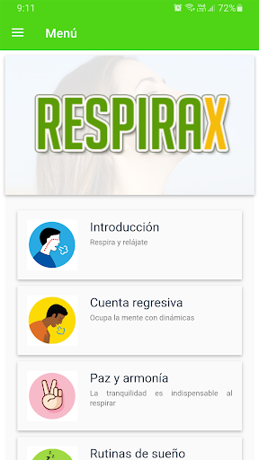 Android application Técnicas de respiración screenshort