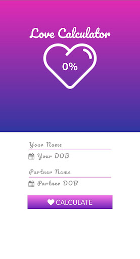 Android application Love Calculator screenshort
