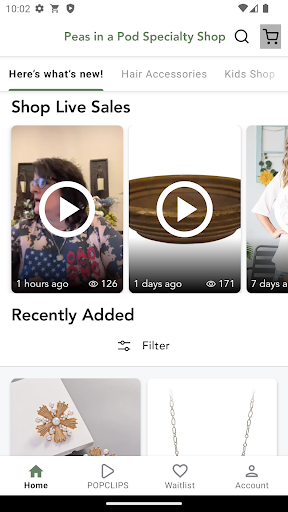 Android application Peas in a Pod Specialty Shop screenshort