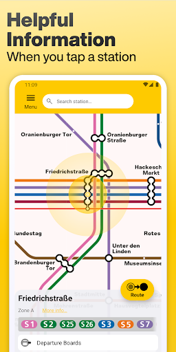 Screenshot of Berlin Subway U&S-Bahn map