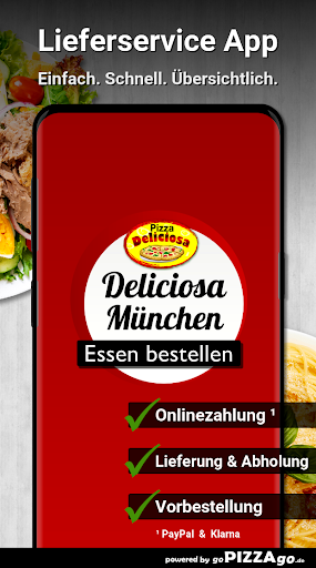 Android application Pizza Deliciosa München screenshort