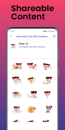 Animated Cute Girls Stickers