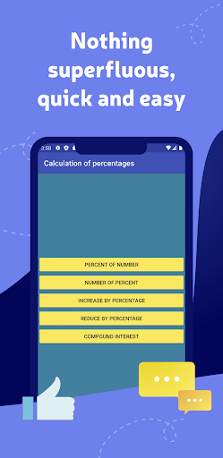 Android application Calculation of percentages screenshort