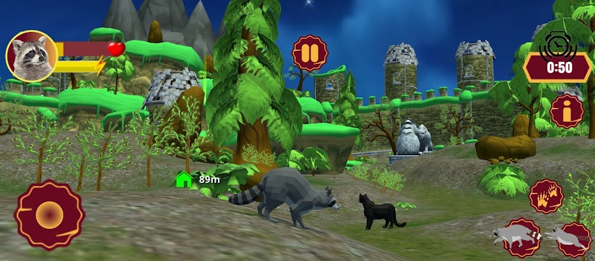 #1. Raccoon Jungle simulation 3D (Android) By: MEAK Gaming