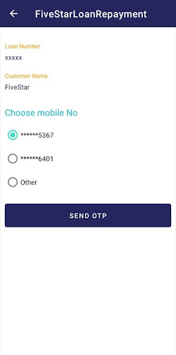 Five Star Loan Repayment Screen 2