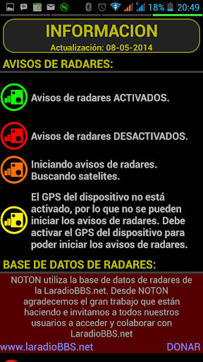 NOTON+ Avisador de radares Screen 2